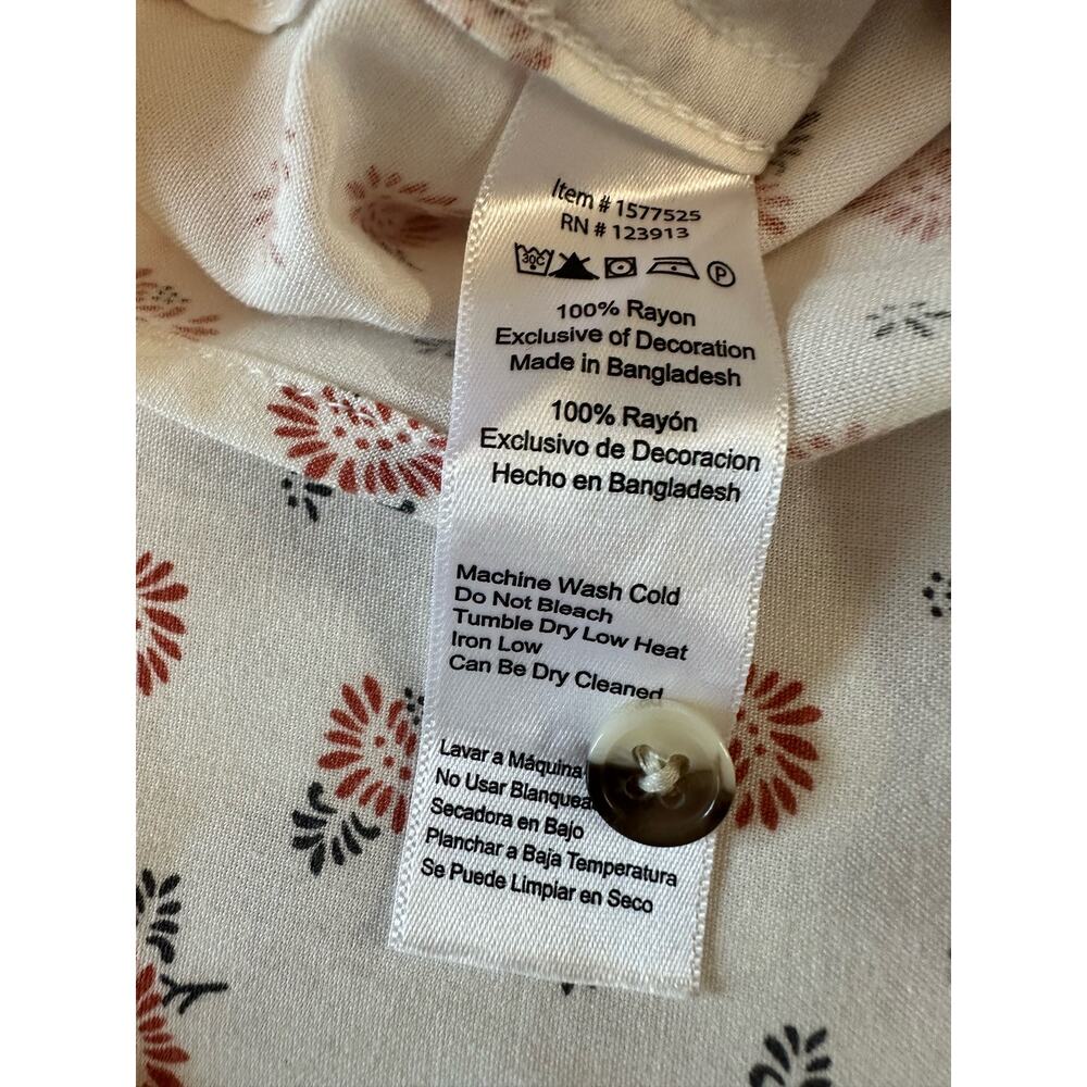 Jachs Girlfriend Womens Top Size‎ XL Floral Print Button Front Pockets Collared - Picture 6 of 6